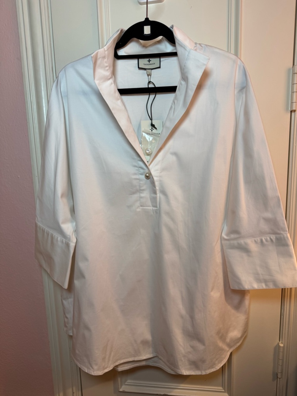Tuckernuck Cream V-Neck Popover Blouse